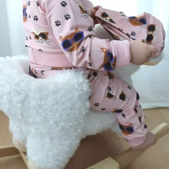 Barn Geggamoja Babybyxor|Bambukläder<Babybyxor Bambu Cool Cats rosa