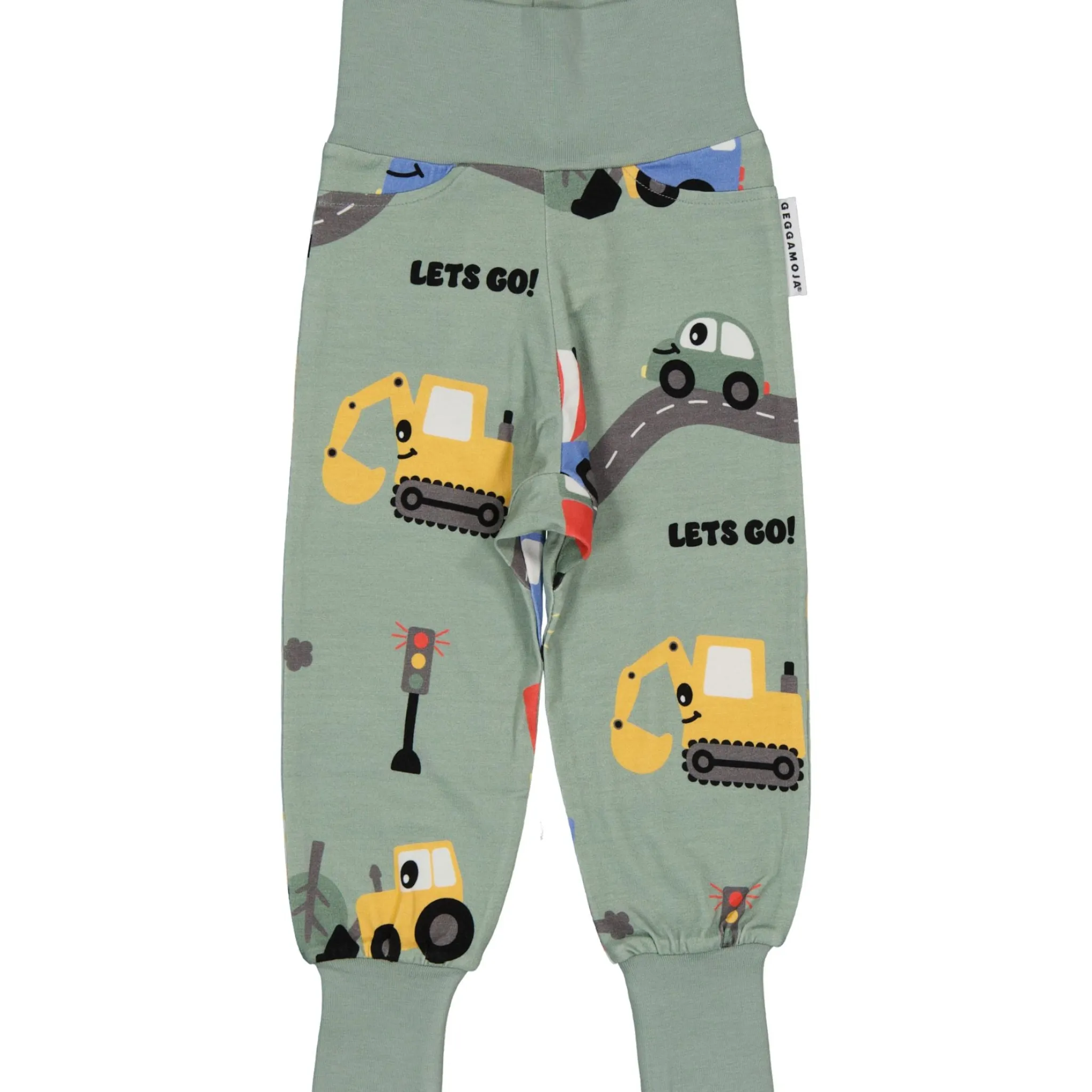 Barn Geggamoja Babybyxor|Bambukläder<Babybyxor Bambu Traktor Grön