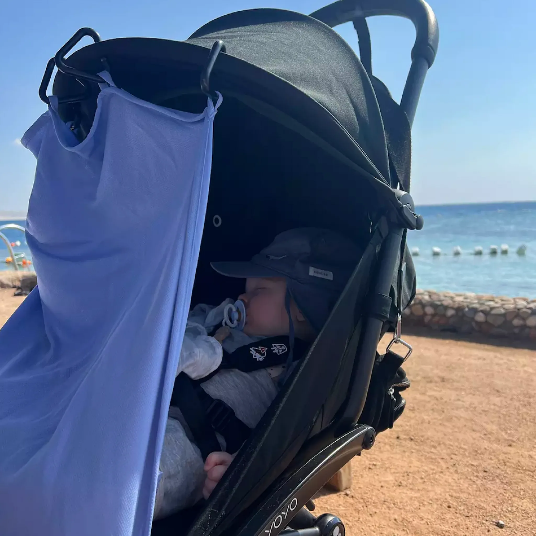 Barn Geggamoja Uv-Filtar Och Gardiner|Till Vagnen<Barnvagnsgardin UV 50+ Blå