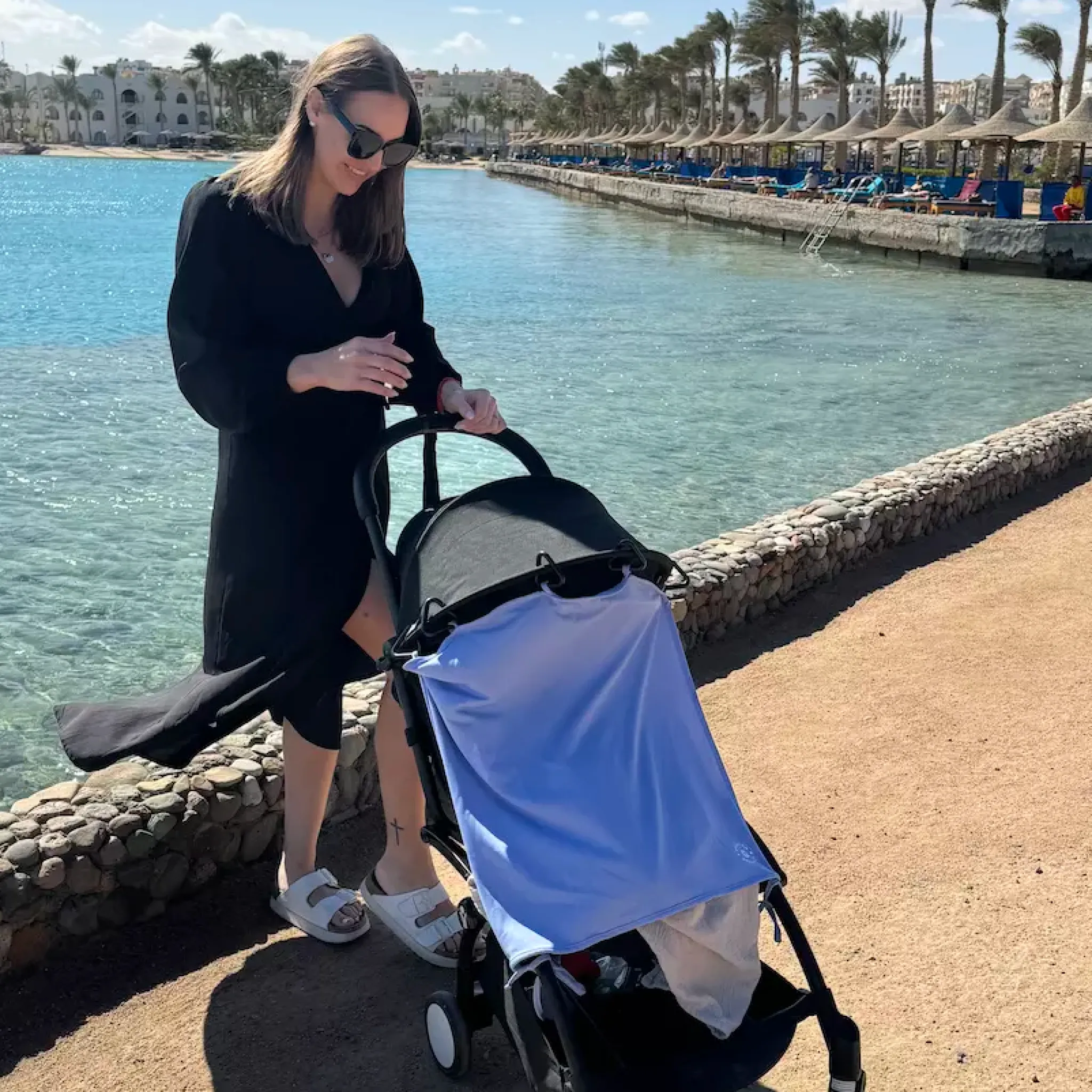 Barn Geggamoja Uv-Filtar Och Gardiner|Till Vagnen<Barnvagnsgardin UV 50+ Blå