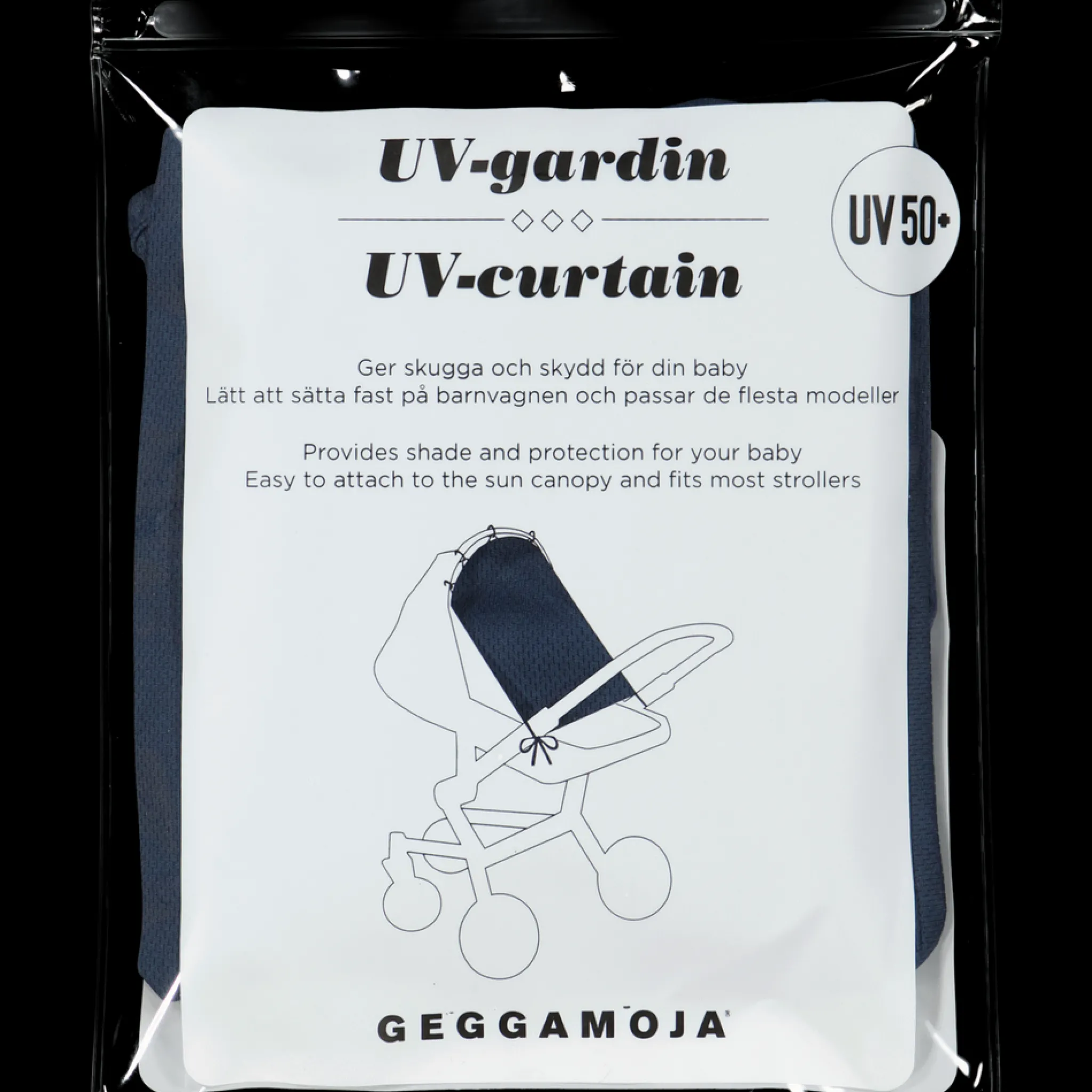 Barn Geggamoja Uv-Filtar Och Gardiner|Till Vagnen<Barnvagnsgardin UV 50+ Marinblå