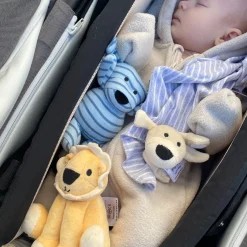 Geggamoja Mjukisdjur Och Doddi|Till Vagnen<Barnvagnsleksak Gul Lejon