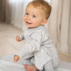 Barn Geggamoja Bodys|Bambukläder<Body Bambu Classic Grå/Vit