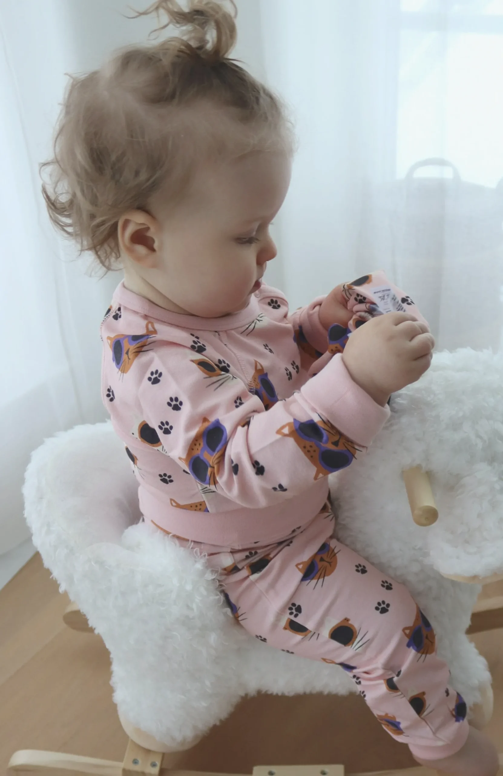 Barn Geggamoja Bodys<Body Bambu Cool Cats Rosa