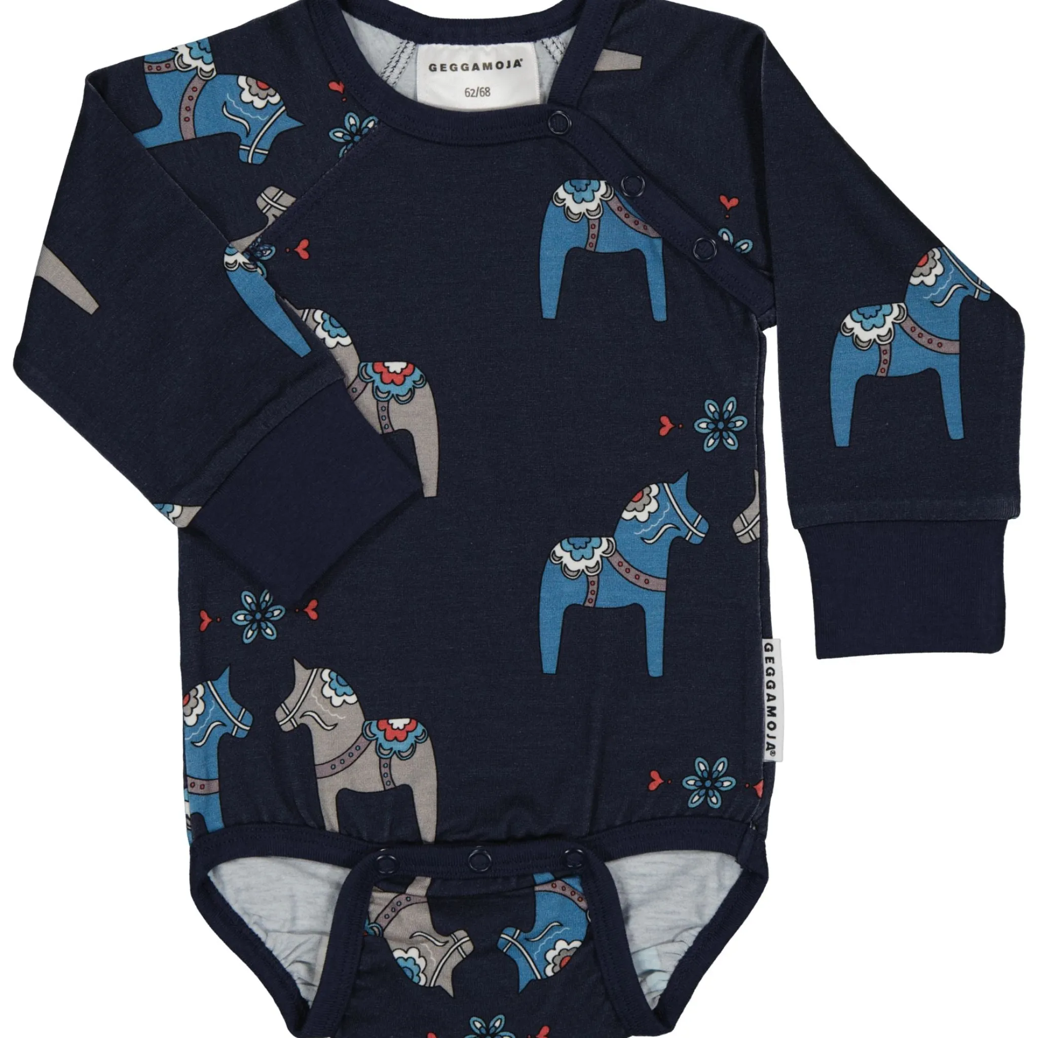 Barn Geggamoja Bodys|Bambukläder<Body Bambu Dalahäst Navy