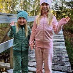 Barn Geggamoja Byxor<Byxor Rosa/Offwhite