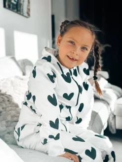 Barn Geggamoja Tröjor<College Hoodie Hjärtan