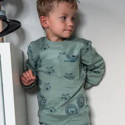 Barn Geggamoja Tröjor<College Sweater Tiger Grön