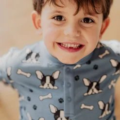 Barn Geggamoja Tröjor|Bambukläder<Farsfarströja Bambu Bulldog Blå