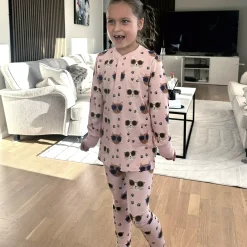 Barn Geggamoja Tröjor|Bambukläder<Farsfarströja Bambu Cool Cats Rosa