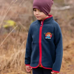 Barn Geggamoja Jackor|Fleecekläder<Fleecejacka Pippi Långstrump Navy