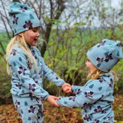 Barn Geggamoja Vintermössor<Fleecemössa Racoon Grön