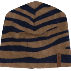 Barn Geggamoja Vintermössor<Fleecemössa Zebra Blå/Brun