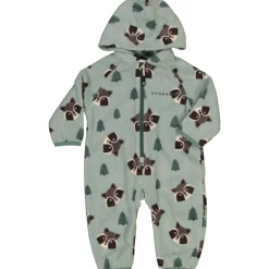 Barn Geggamoja Overaller|Fleecekläder<Fleeceoverall Racoon Grön