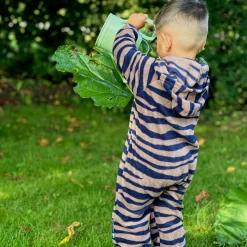 Barn Geggamoja Overaller|Fleecekläder<Fleeceoverall Zebra Blå/Brun