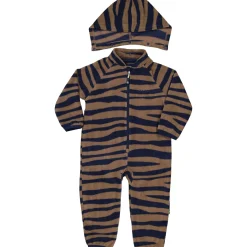 Barn Geggamoja Overaller|Fleecekläder<Fleeceoverall Zebra Blå/Brun