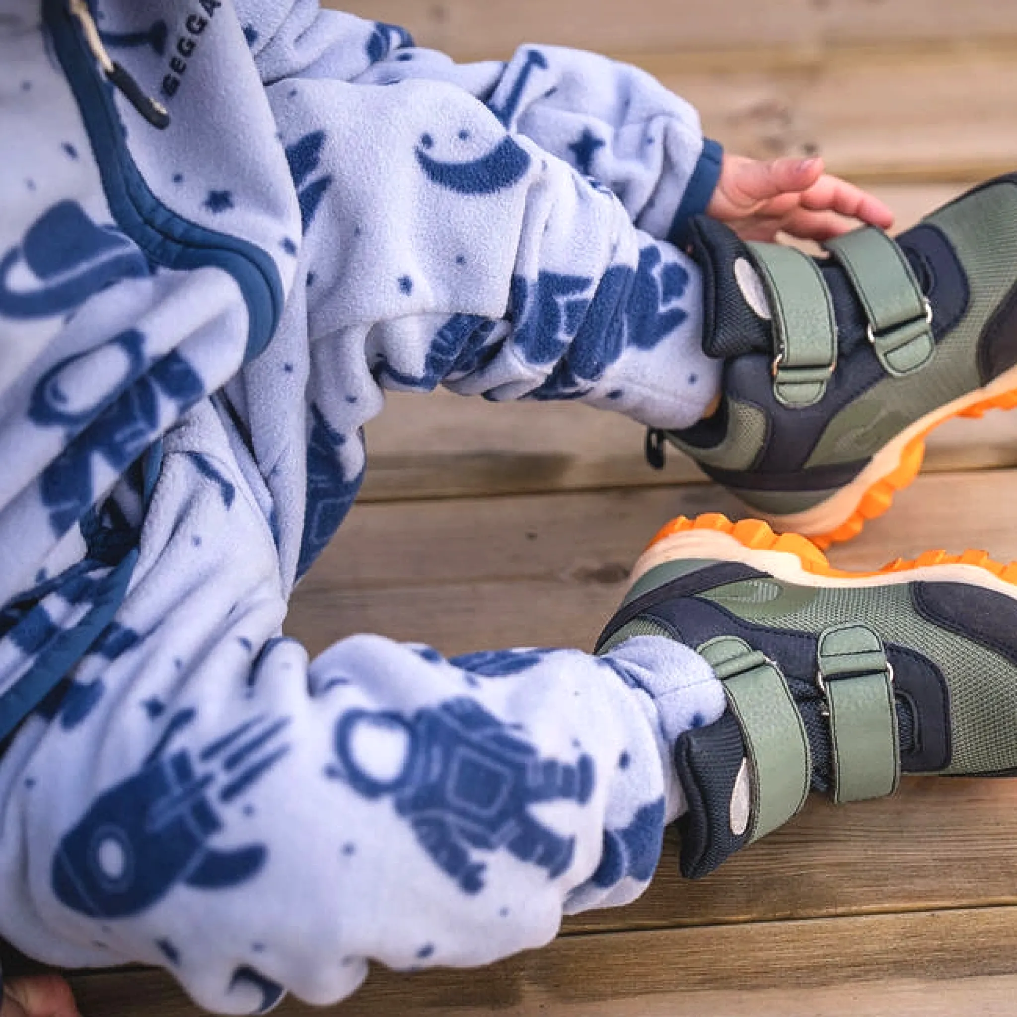 Barn Geggamoja Fleecekläder<Fleeceset Astro Blå