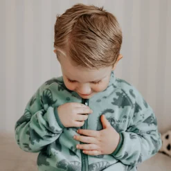 Barn Geggamoja Fleecekläder<Fleeceset Dino Grön