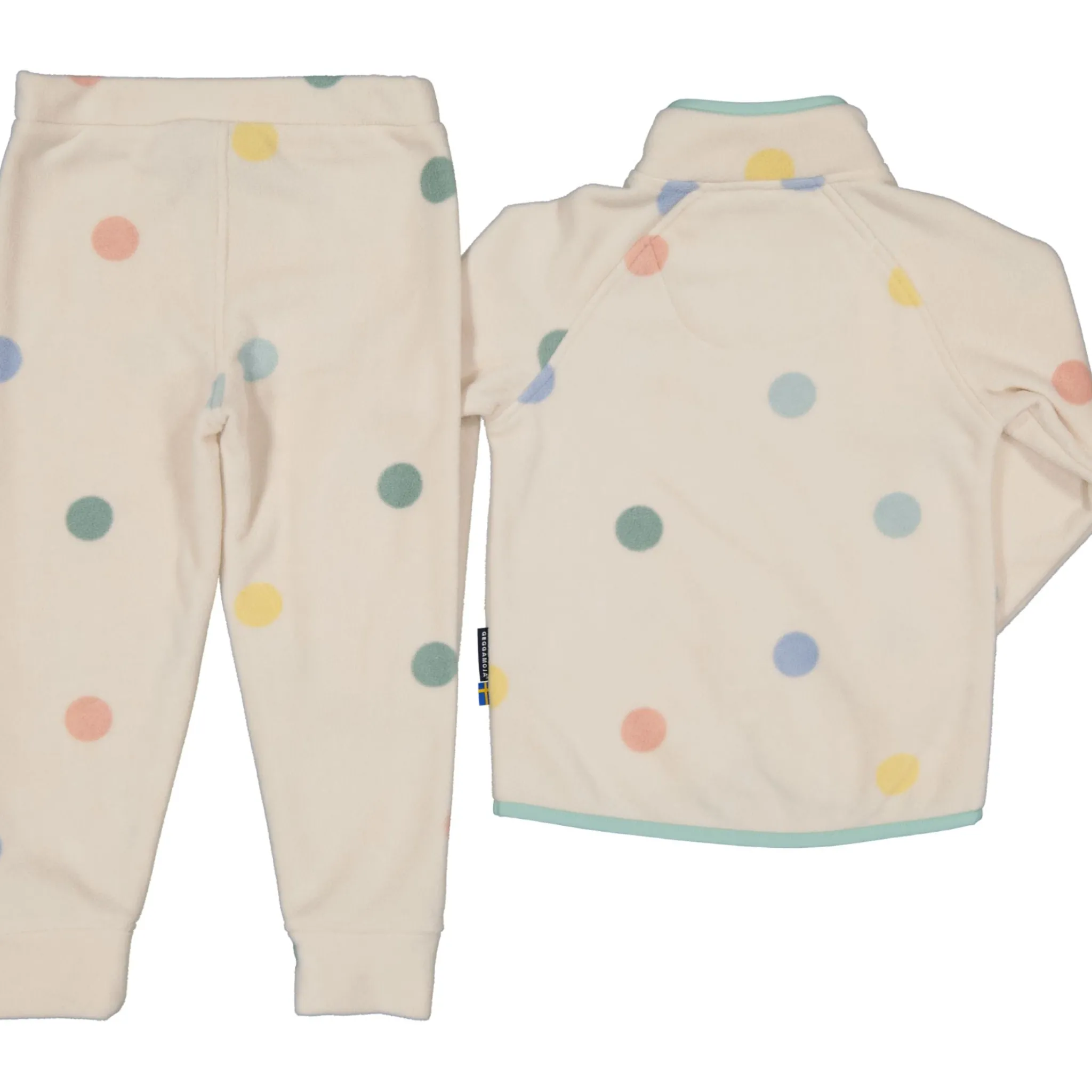 Barn Geggamoja Fleecekläder<Fleeceset Dots Mint
