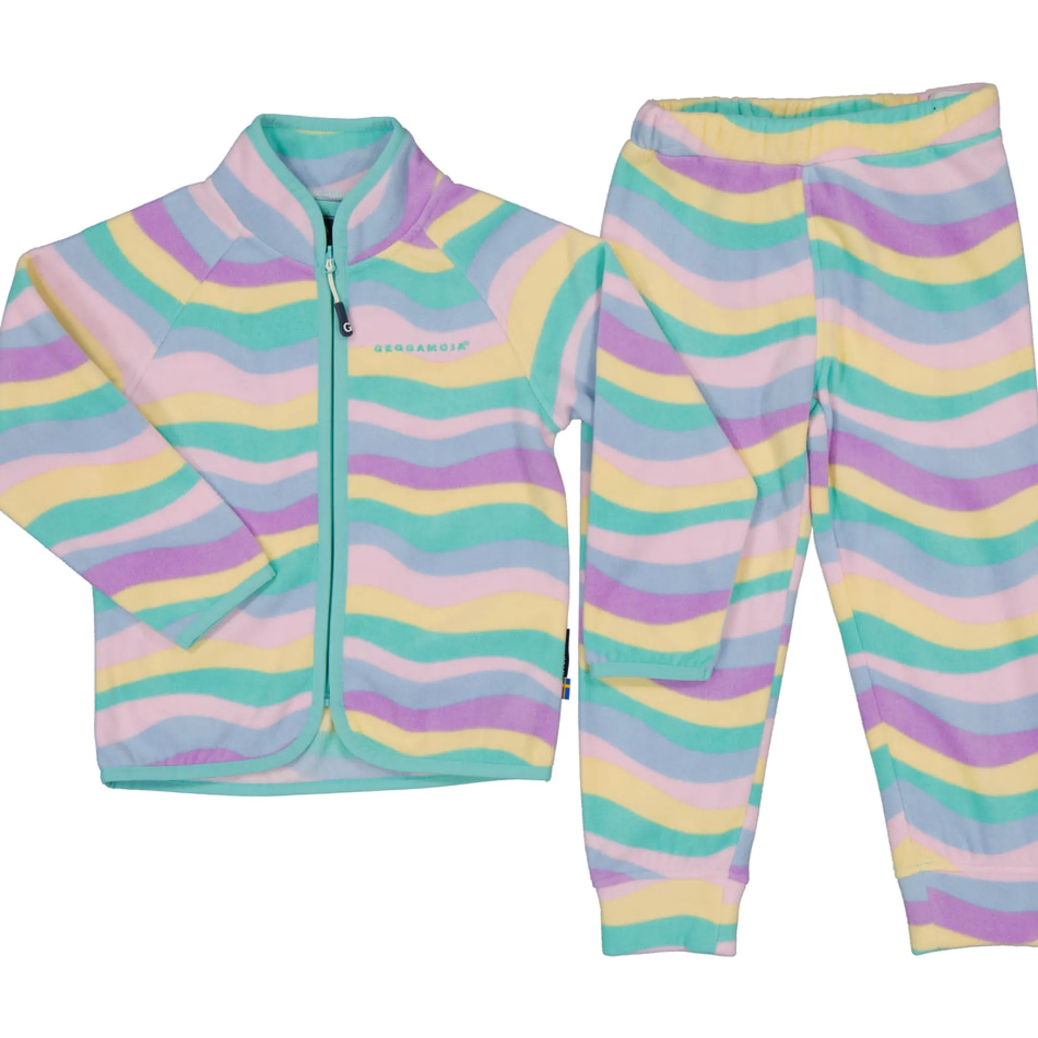 Barn Geggamoja Fleecekläder<Fleeceset Rainbow