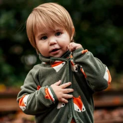 Barn Geggamoja Fleecekläder<Fleeceset Räv Grön