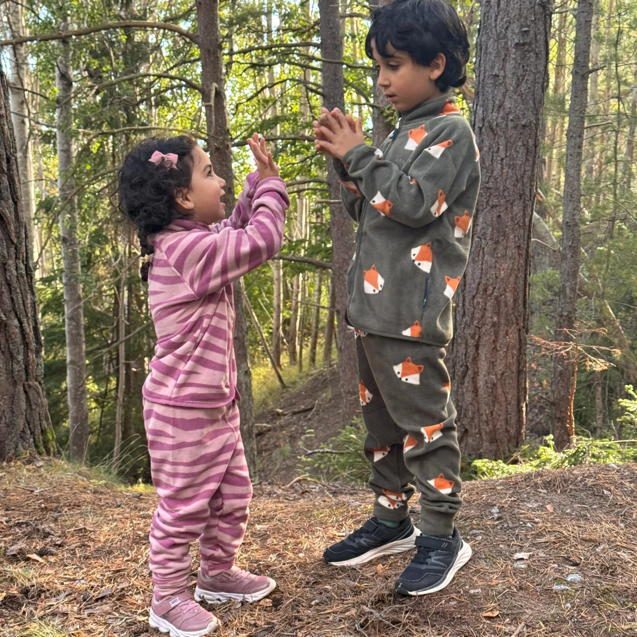 Barn Geggamoja Fleecekläder<Fleeceset Zebra Plum