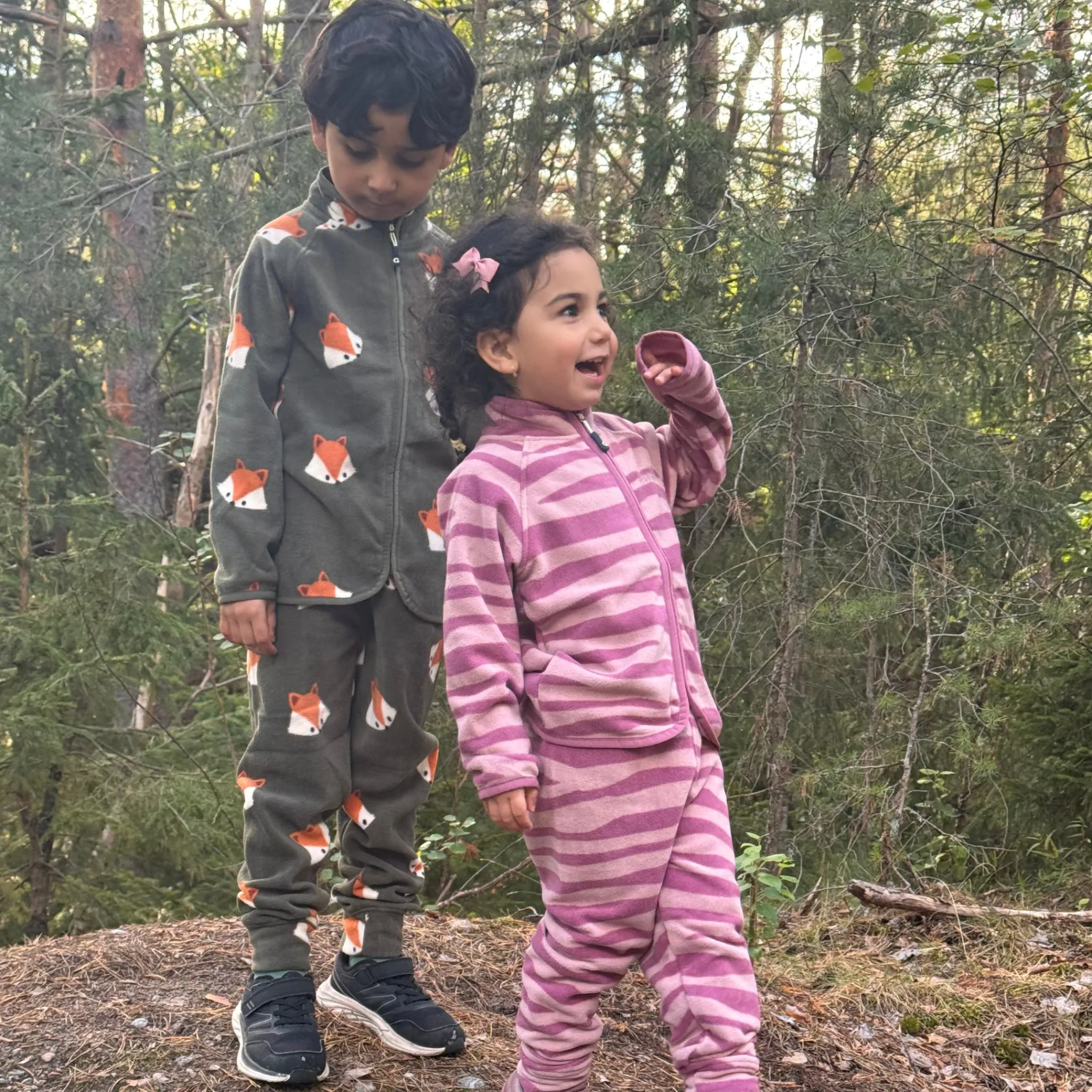 Barn Geggamoja Fleecekläder<Fleeceset Zebra Plum