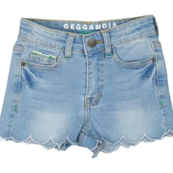 Barn Geggamoja Shorts<High waist Jeansshorts Ljusblå