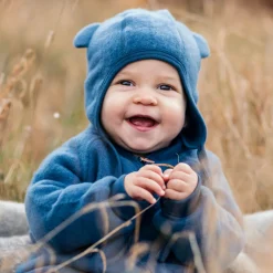 Barn Geggamoja Vintermössor|Ull Och Underställ<Hjälmmössa Ullfleece Blå