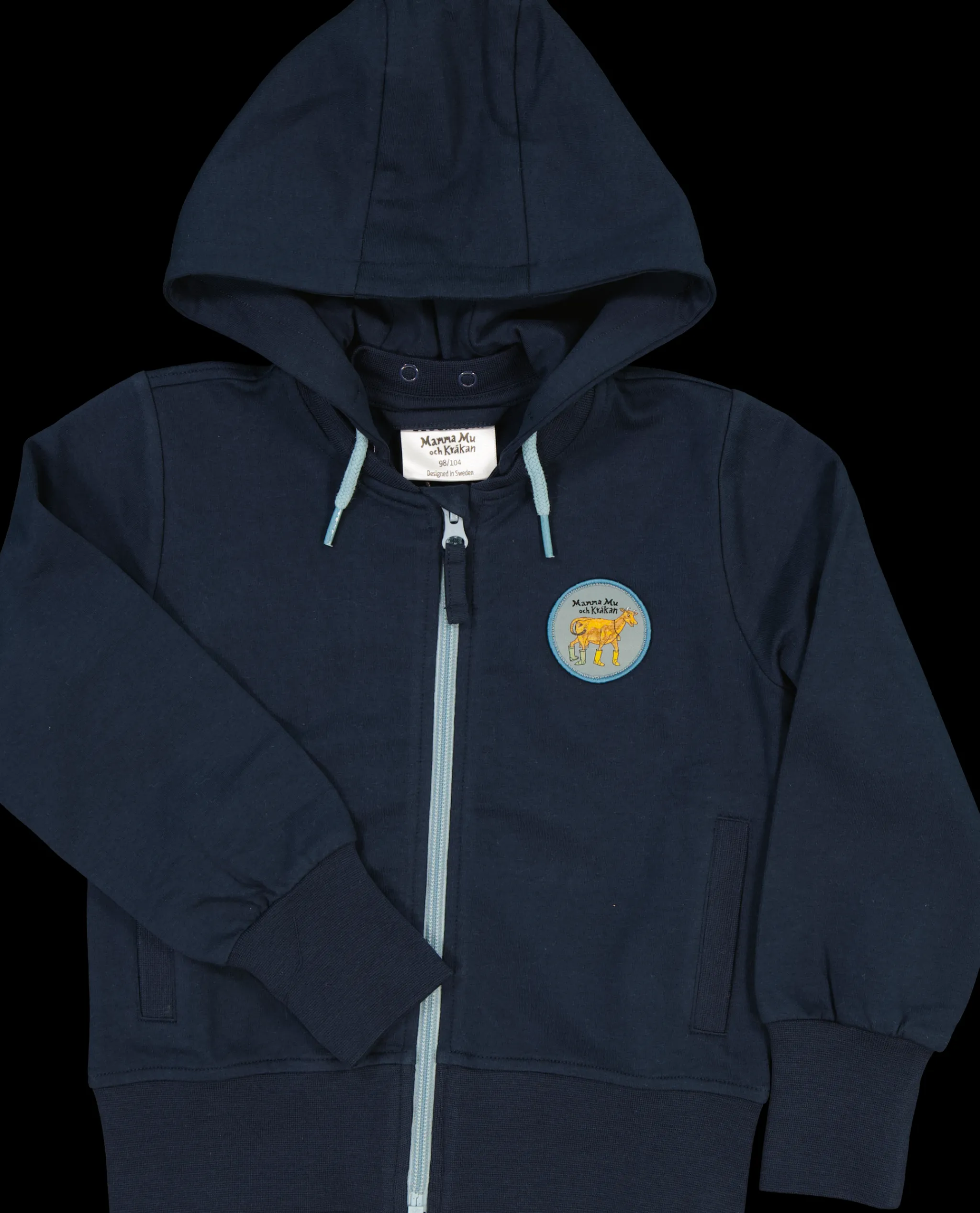 Barn Geggamoja Tröjor<Hoodie Mamma Mu och Kråkan Blå Patch