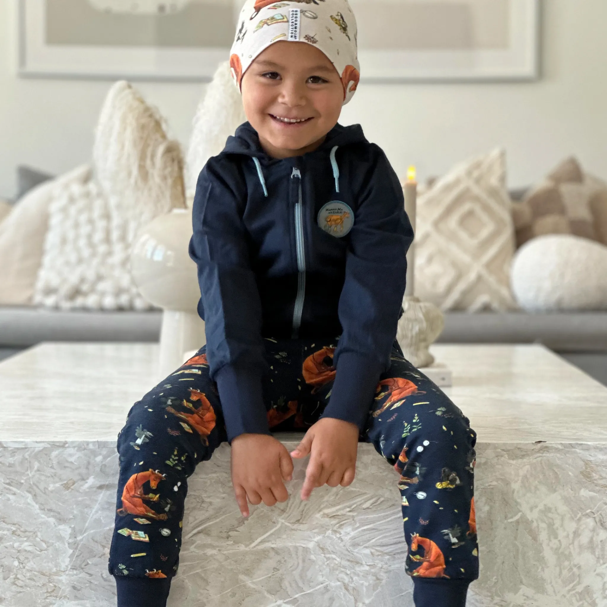 Barn Geggamoja Tröjor<Hoodie Mamma Mu och Kråkan Blå Patch