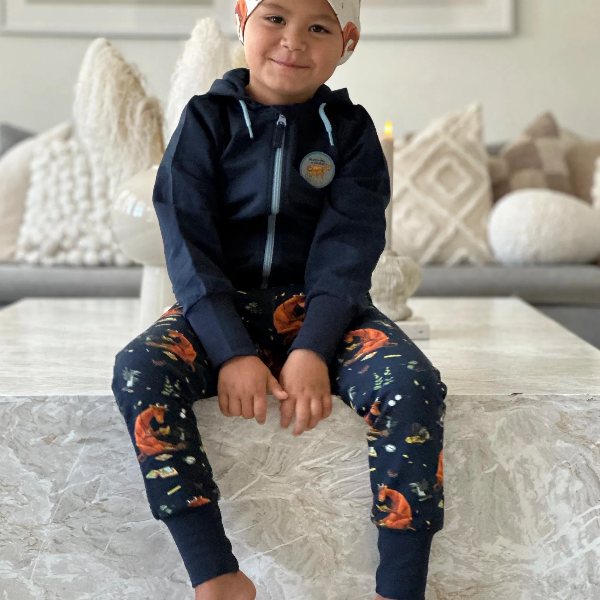 Barn Geggamoja Tröjor<Hoodie Mamma Mu och Kråkan Blå Patch