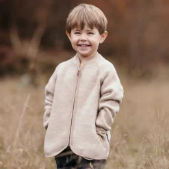 Barn Geggamoja Jackor|Fleecekläder<Jacka Ullfleece Beige