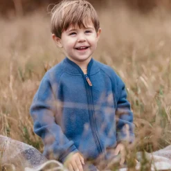 Barn Geggamoja Jackor|Fleecekläder<Jacka Ullfleece Blå