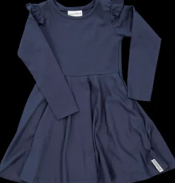 Barn Geggamoja Klänningar<Klänning med volang Marinblå