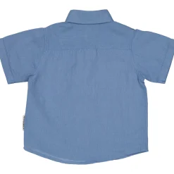 Barn Geggamoja Skjortor<Linneskjorta Blå