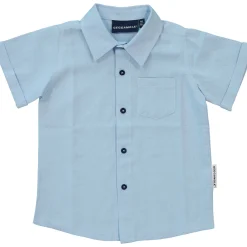 Barn Geggamoja Skjortor<Linneskjorta Ljusblå