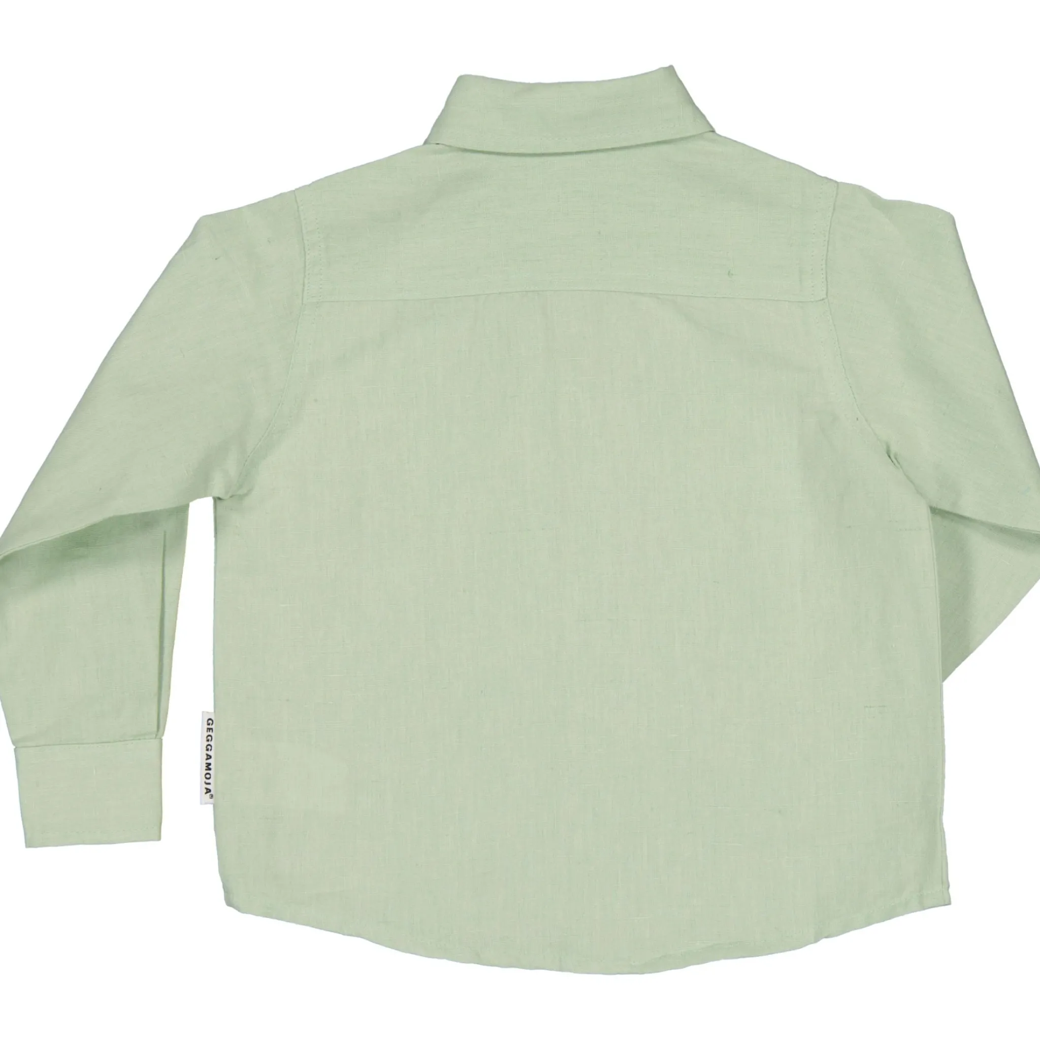 Barn Geggamoja Skjortor<Linneskjorta lång ärm Mint