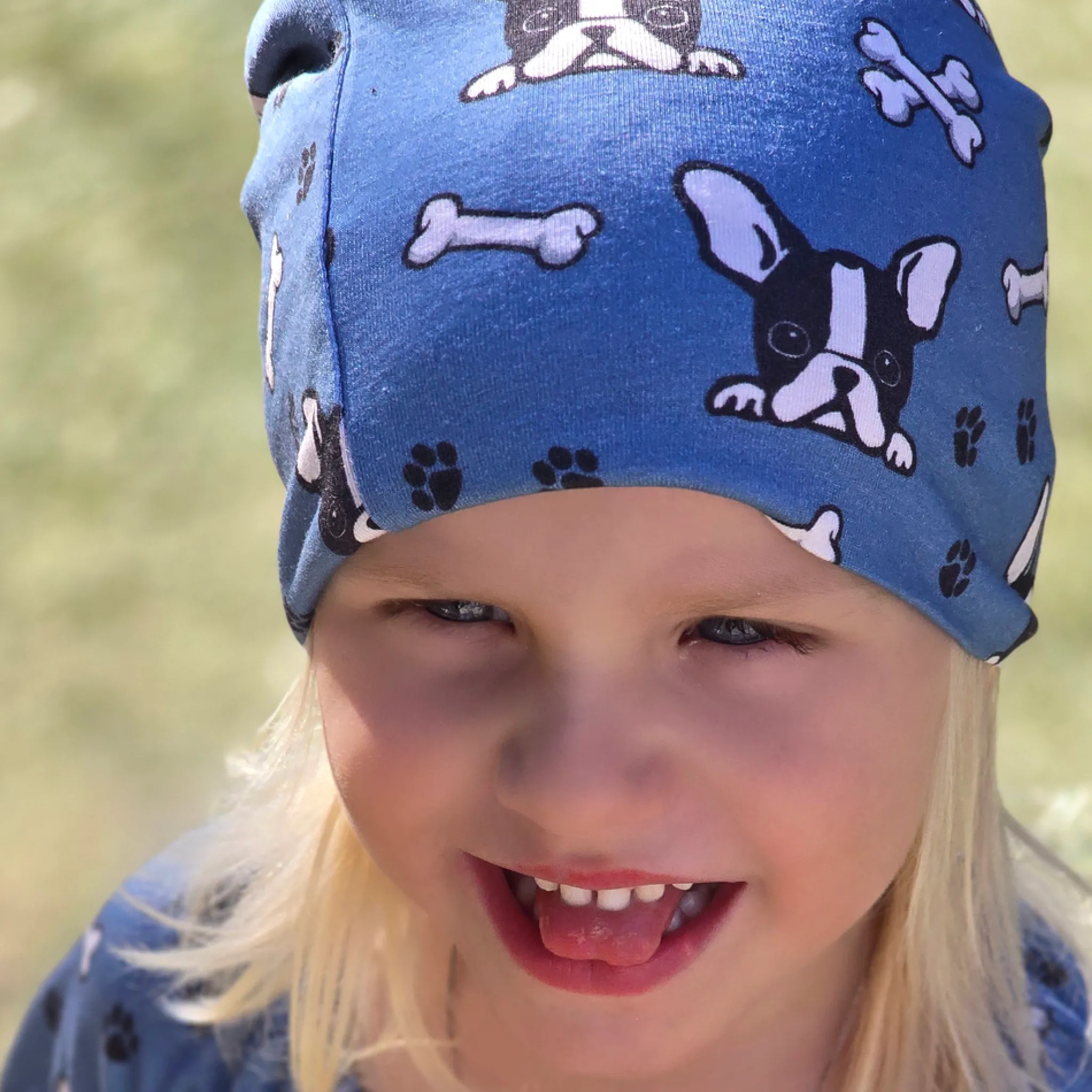 Barn Geggamoja Tunna Mössor|Bambukläder<Mössa Bambu Bulldog Blå