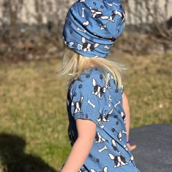 Barn Geggamoja Tunna Mössor|Bambukläder<Mössa Bambu Bulldog Blå