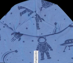 Barn Geggamoja Vintermössor|Bambukläder<Mössa Bambu fleecefodrad Astronaut Blå