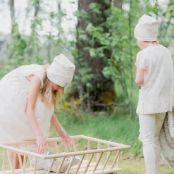 Barn Geggamoja Tunna Mössor|Bambukläder<Mössa Bambu Klöver Beige