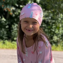 Barn Geggamoja Tunna Mössor|Bambukläder<Mössa Bambu Lama Rosa