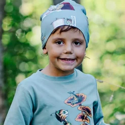 Barn Geggamoja Vintermössor<Mössa Fleecefodrad Pettson och Findus Grön