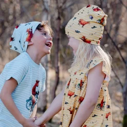 Barn Geggamoja Tunna Mössor<Mössa Mamma Mu och Kråkan Gul/Vit