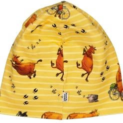 Barn Geggamoja Tunna Mössor<Mössa Mamma Mu och Kråkan Gul/Vit