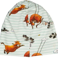 Barn Geggamoja Tunna Mössor<Mössa Mamma Mu och Kråkan Mint/Vit