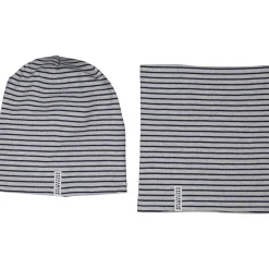 Barn Geggamoja Vintermössor|Tunna Mössor<Mössa och Tube set Gråmelerad /Navy