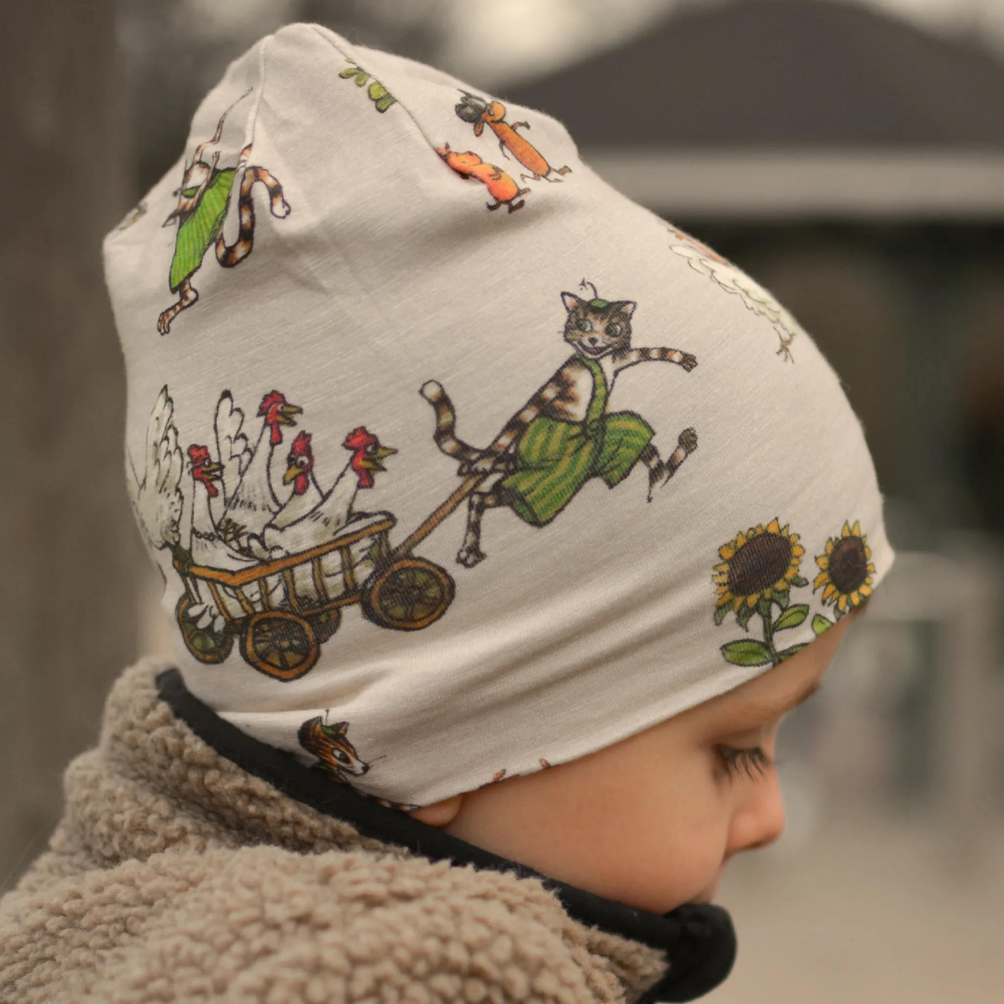 Barn Geggamoja Tunna Mössor<Mössa Pettson och Findus Beige