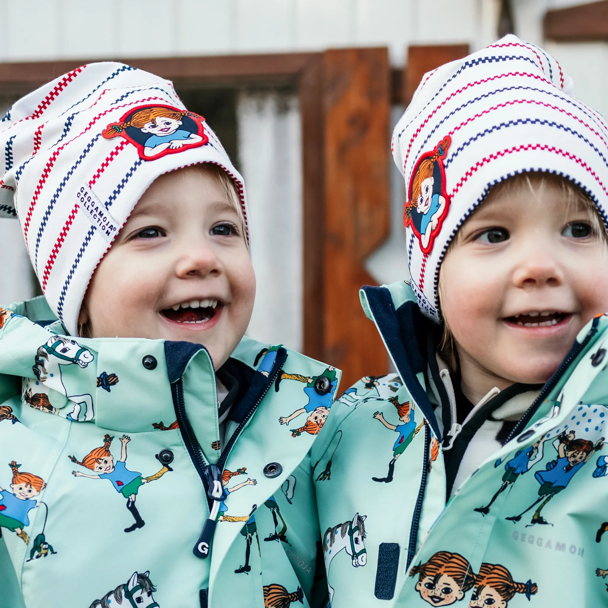 Barn Geggamoja Tunna Mössor<Mössa Pippi Långstrump Randig